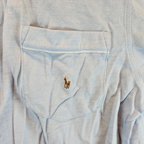 Polo Ralph Lauren Shirt Mens XL Light Blue Cotton Pockets‎ Long Sleeve Button Up - Picture 5 of 11